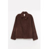 SUNFLOWER DARK BROWN SHORT RAGLAN SUEDE JACKET